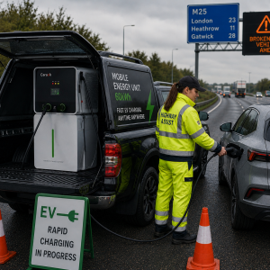 Highway Rescue BC6060 Vertical Off-Grid 60kwh Capacity 60Kw Power Dual Guns Mobile EV Charger