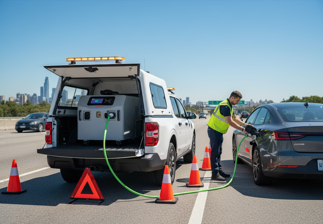 Highway Rescue BC1120EO Off-Grid 11kwh Capacity 20Kw Power Mobile EV Charger